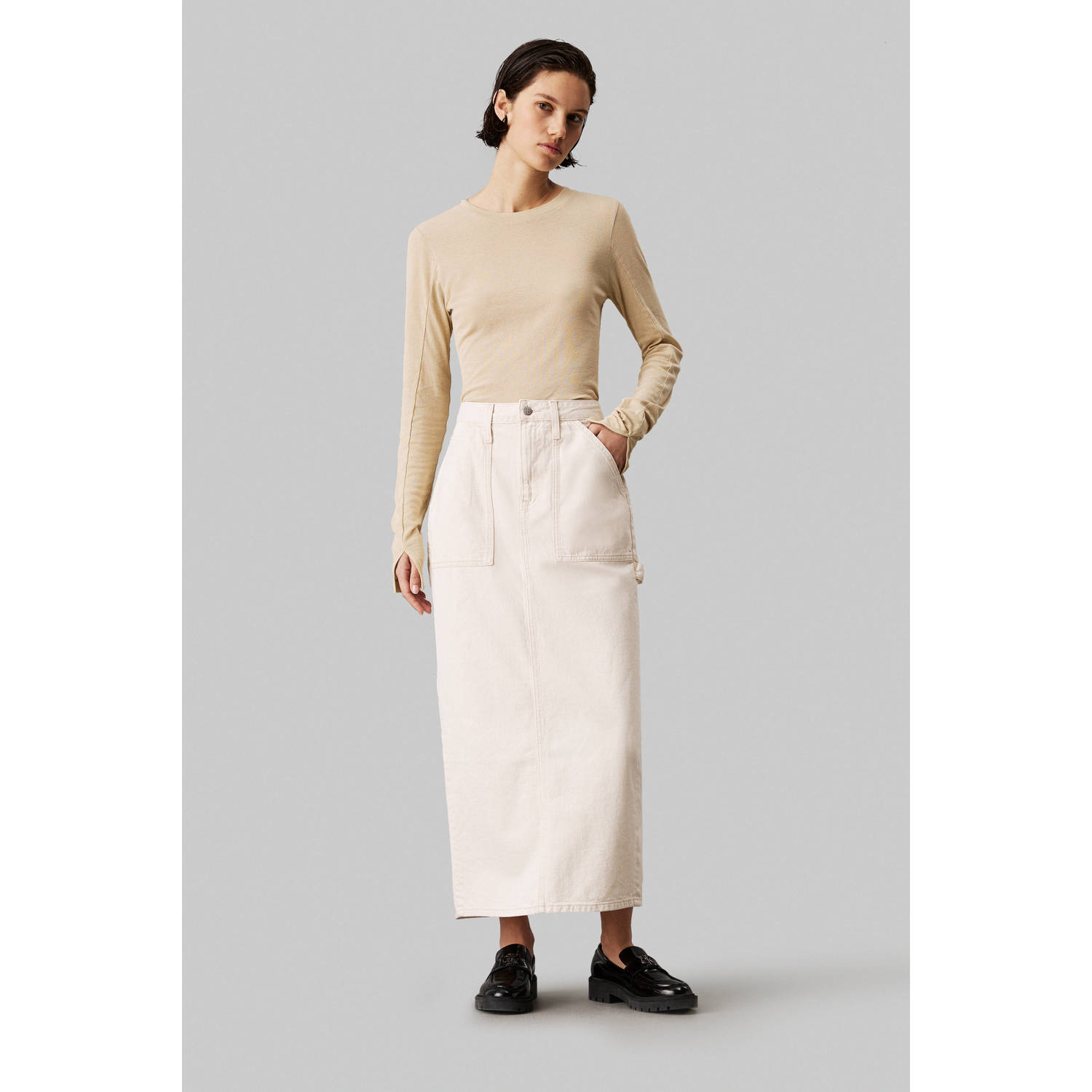 CALVIN KLEIN JEANS spijkerrok ecru