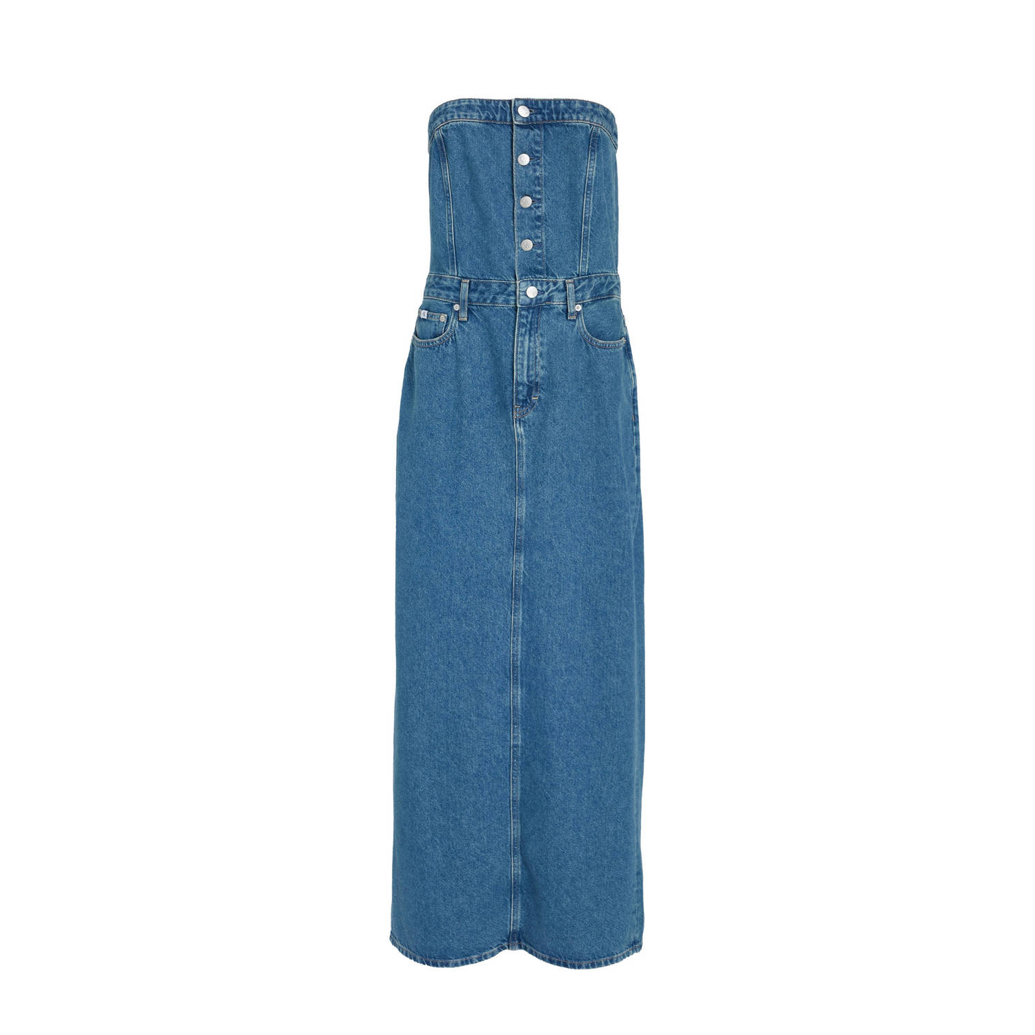 Calvin Klein Jeans Maxi Jurk Herfst Winter Collectie Blue Dames