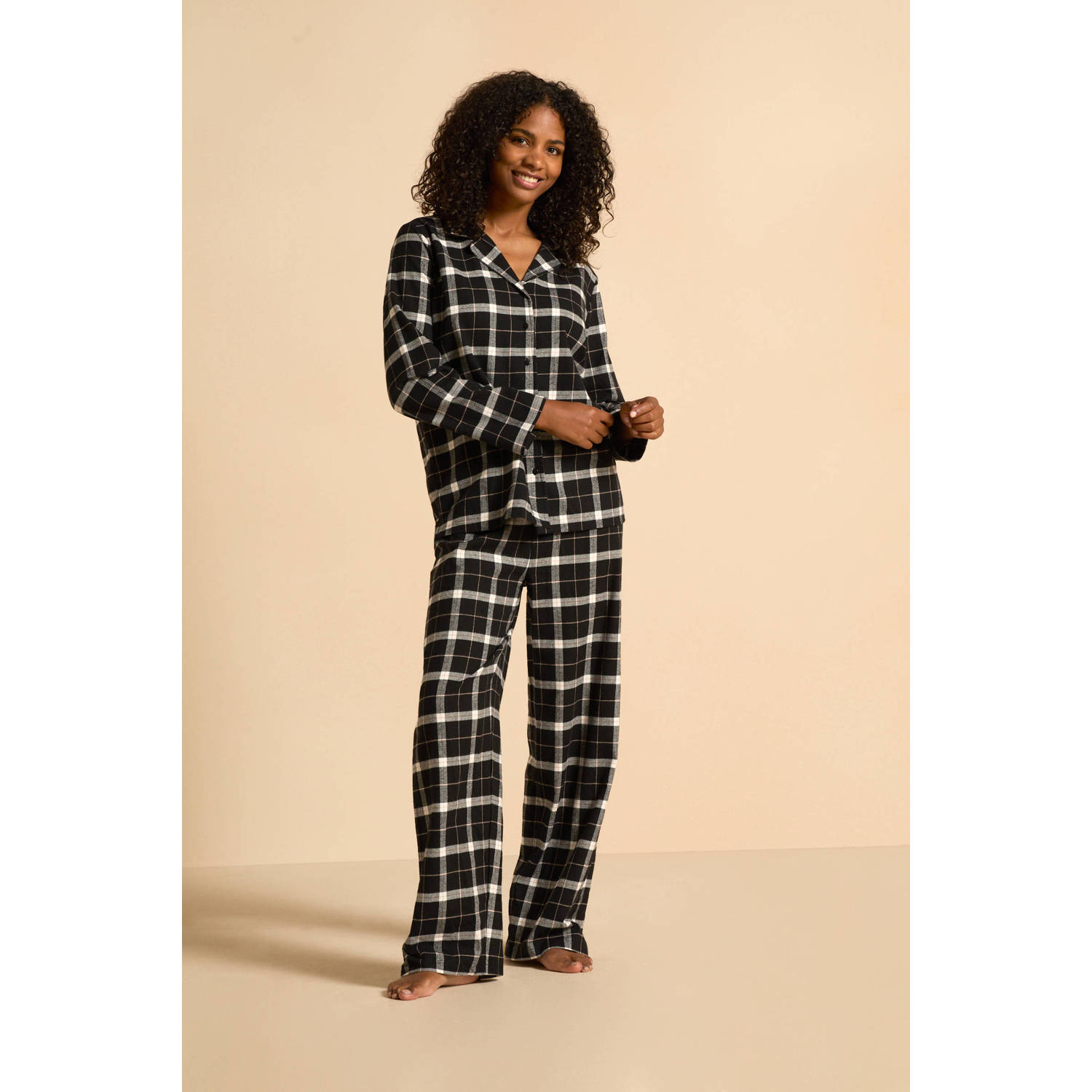 Dreamcovers flanellen pyjama zwart wit