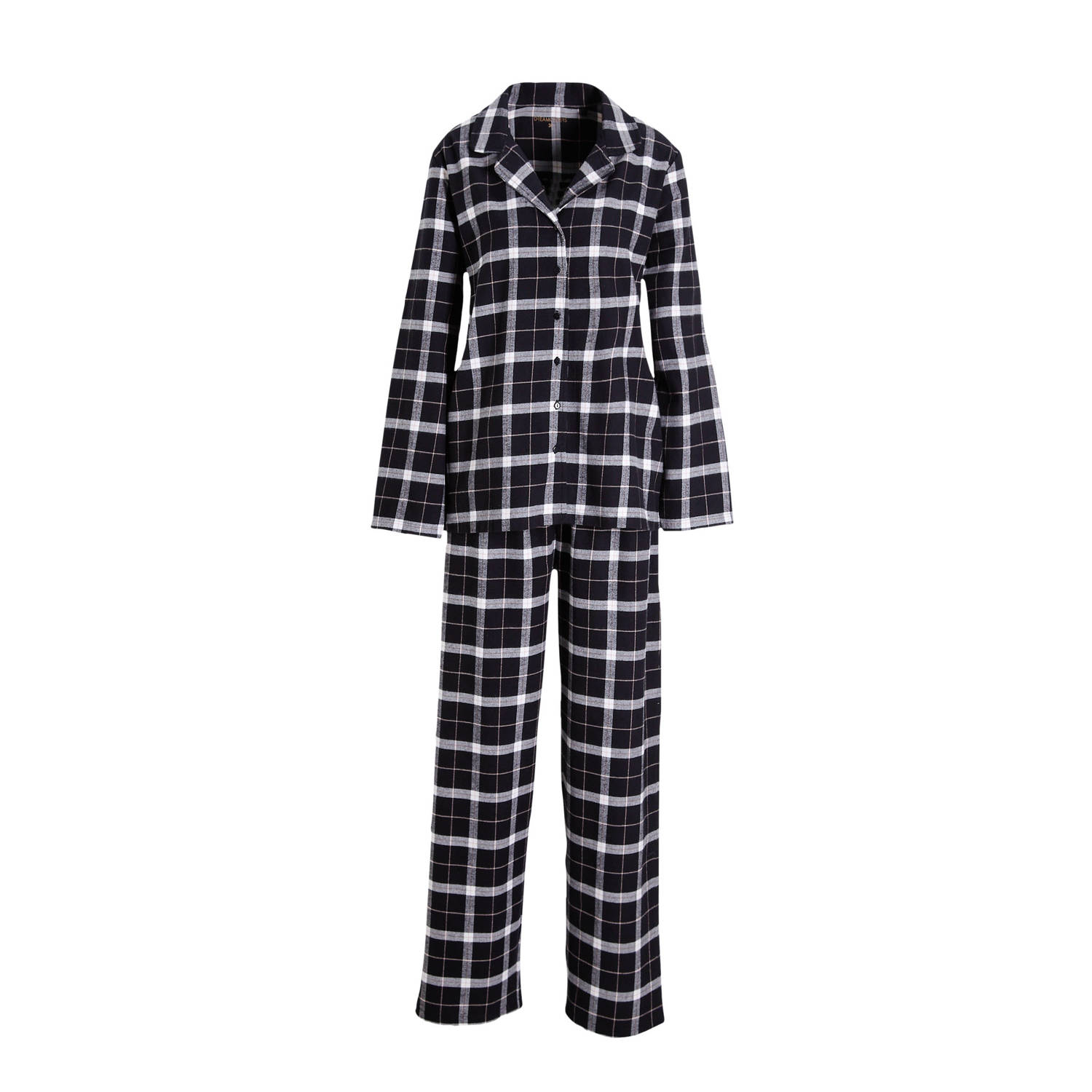 Dreamcovers flanellen pyjama zwart wit