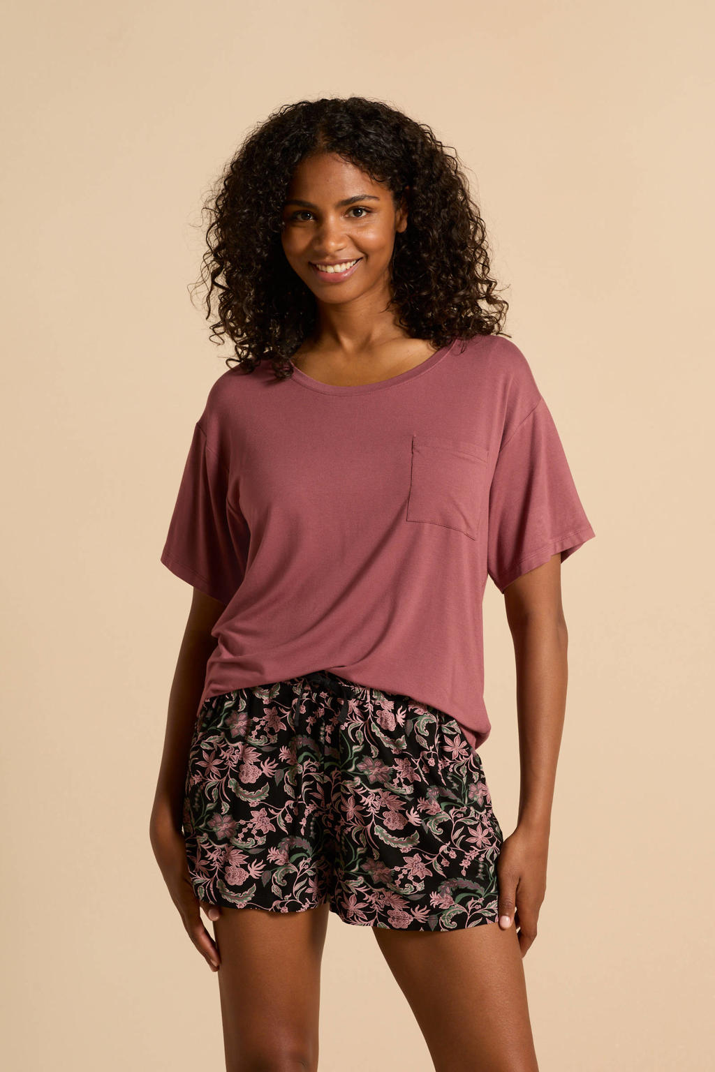 Dreamcovers shortama donkerroze/zwart