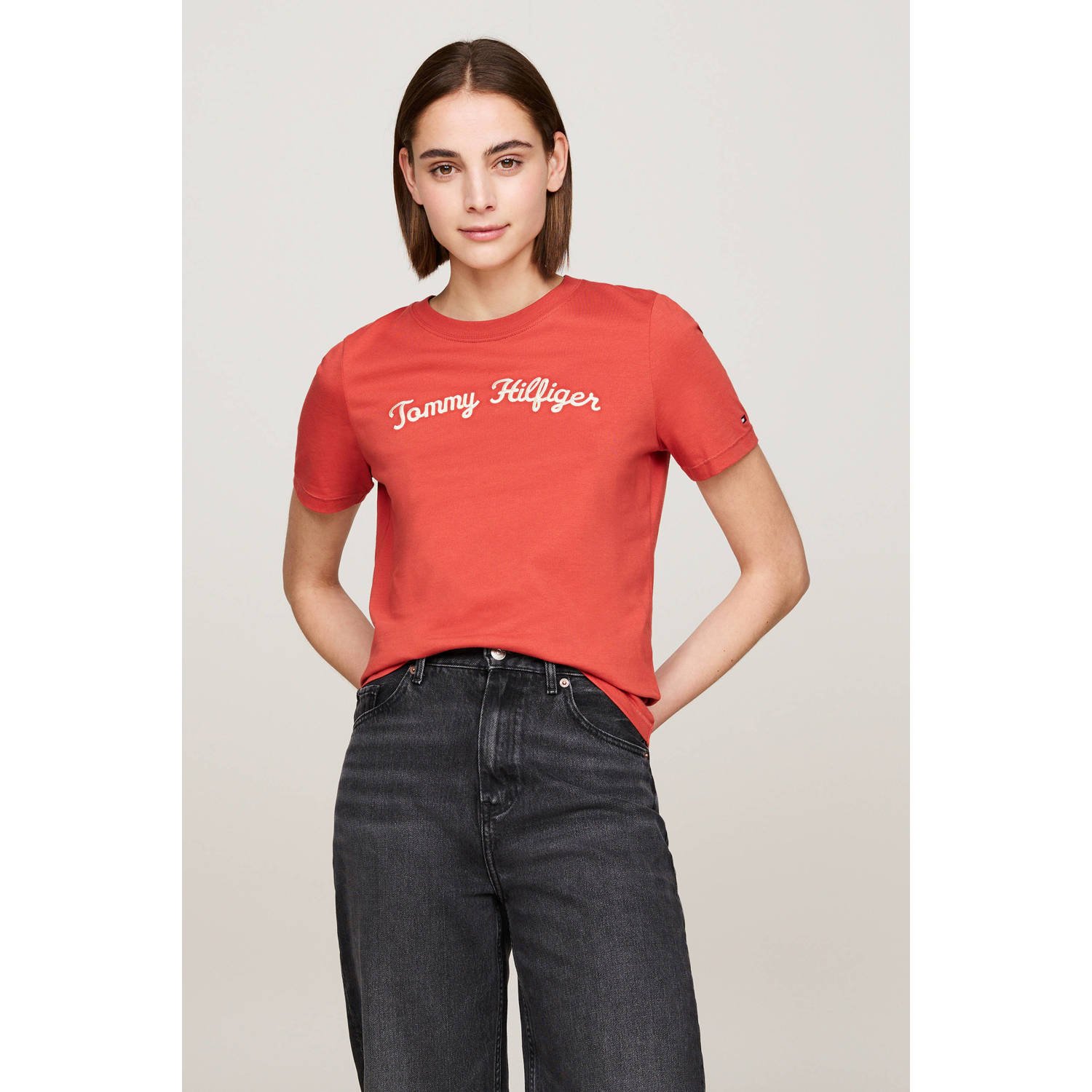 Tommy Hilfiger T-shirt met logo rood