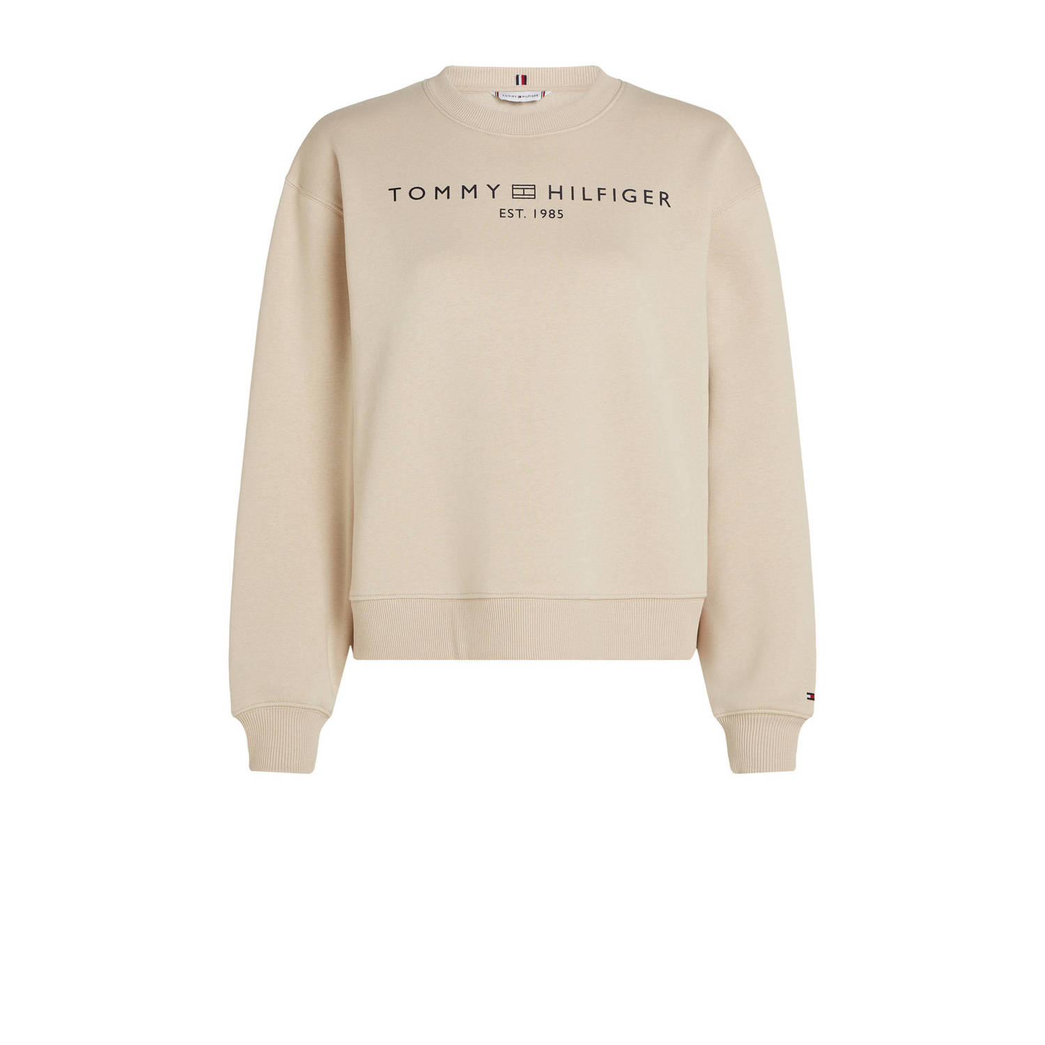 Tommy Hilfiger Moderne Logo Crew Neck Sweatshirt Beige Dames