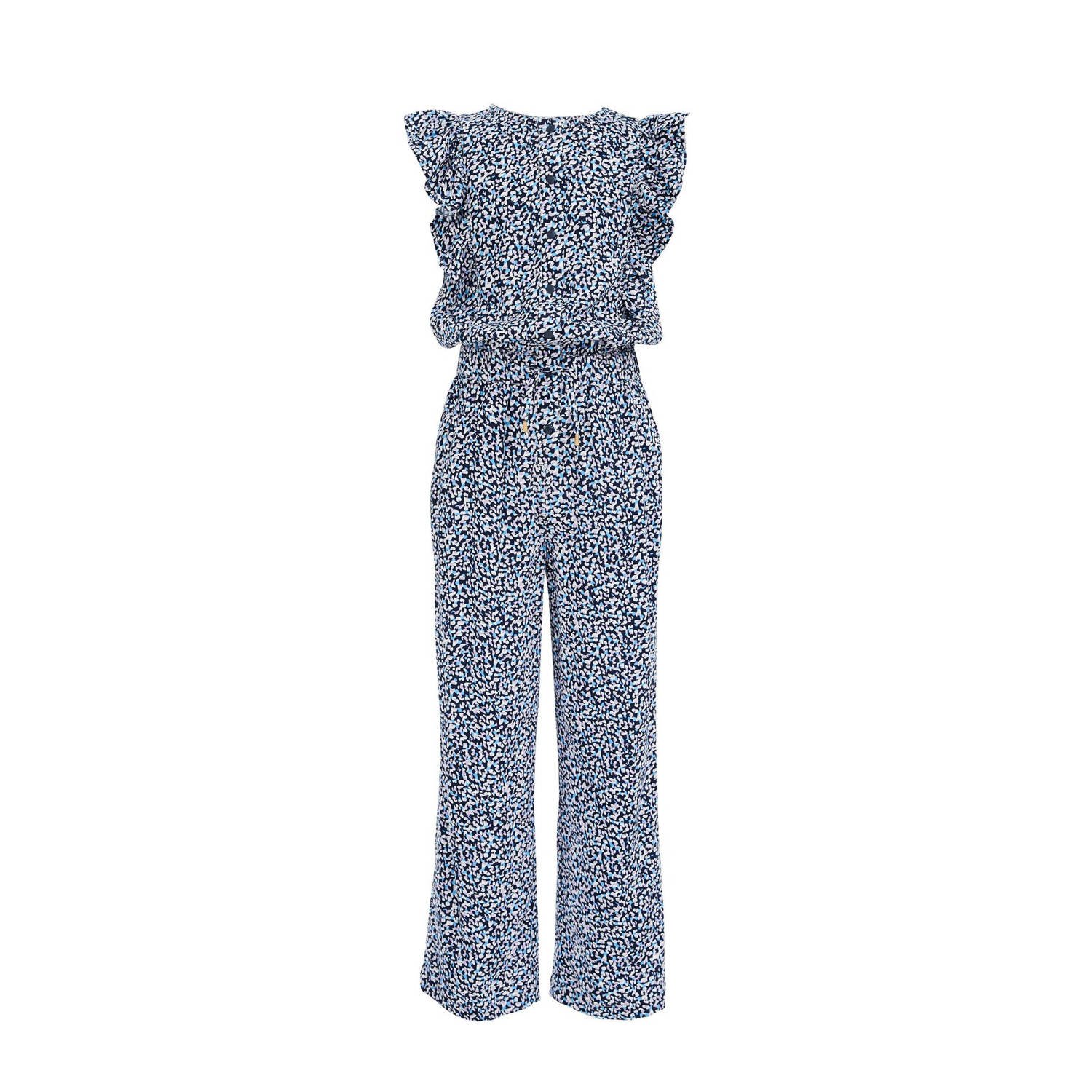 WE Fashion jumpsuit met all over print blauw
