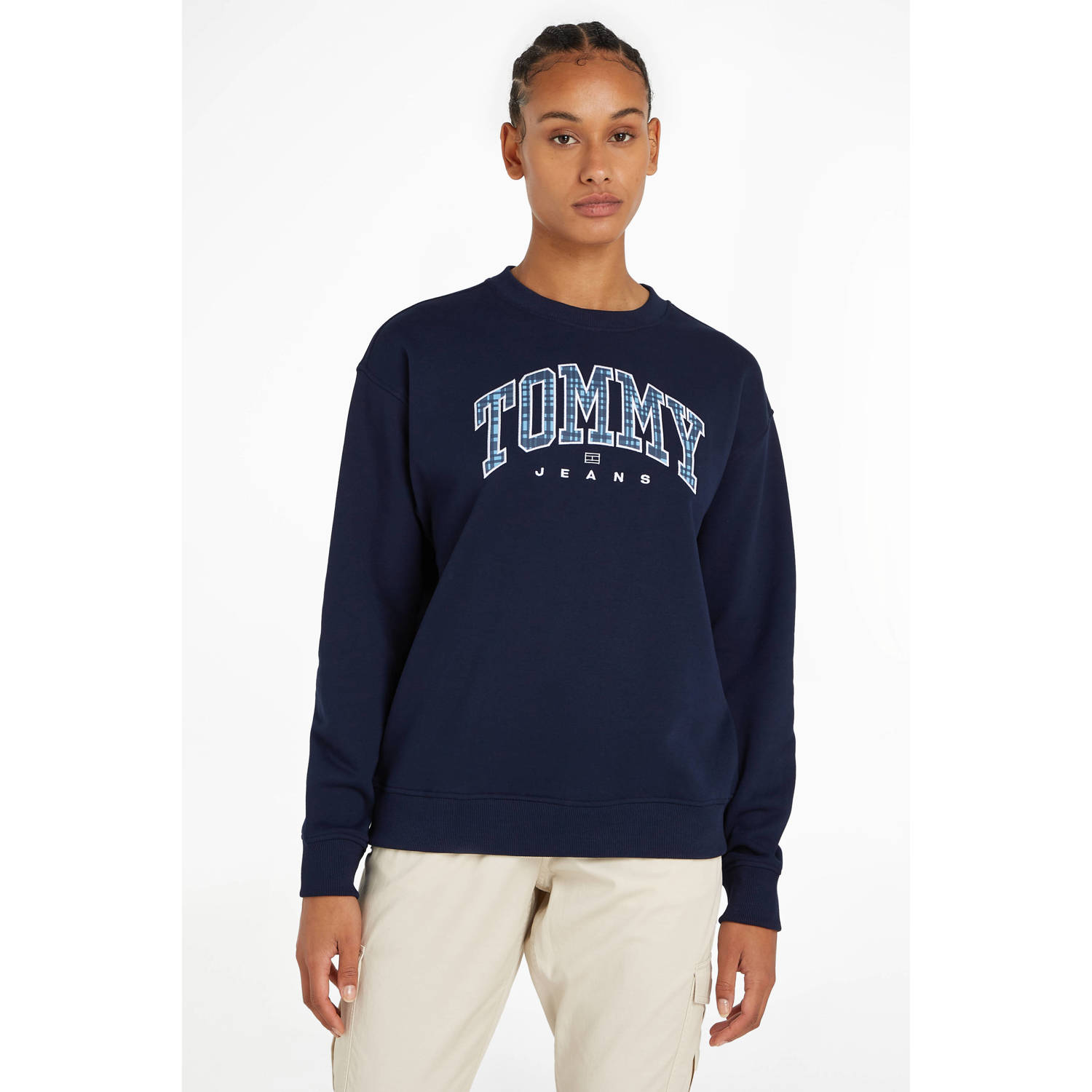 Tommy Hilfiger sweater met logo donkerblauw