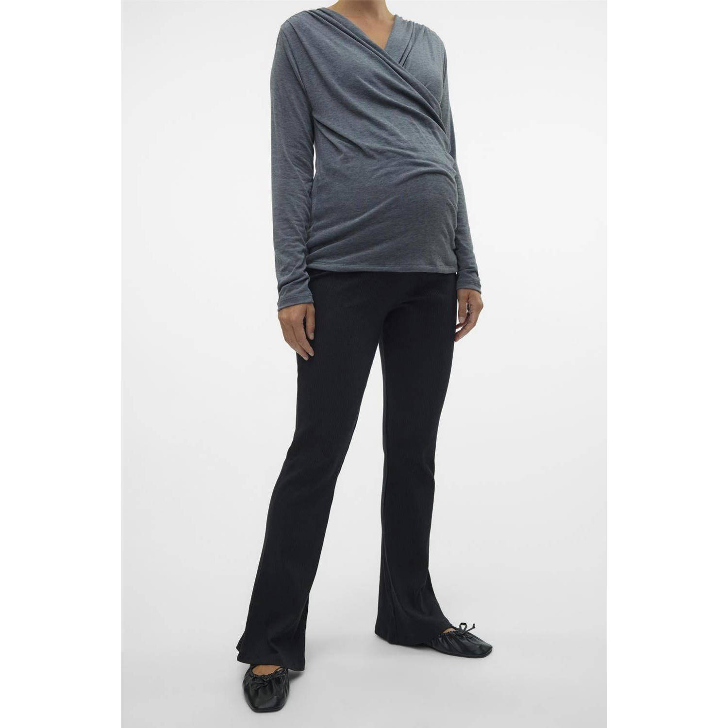 VERO MODA MATERNITY flared zwangerschapslegging VMMLAVENDER zwart Broek Dames Biologisch katoen S