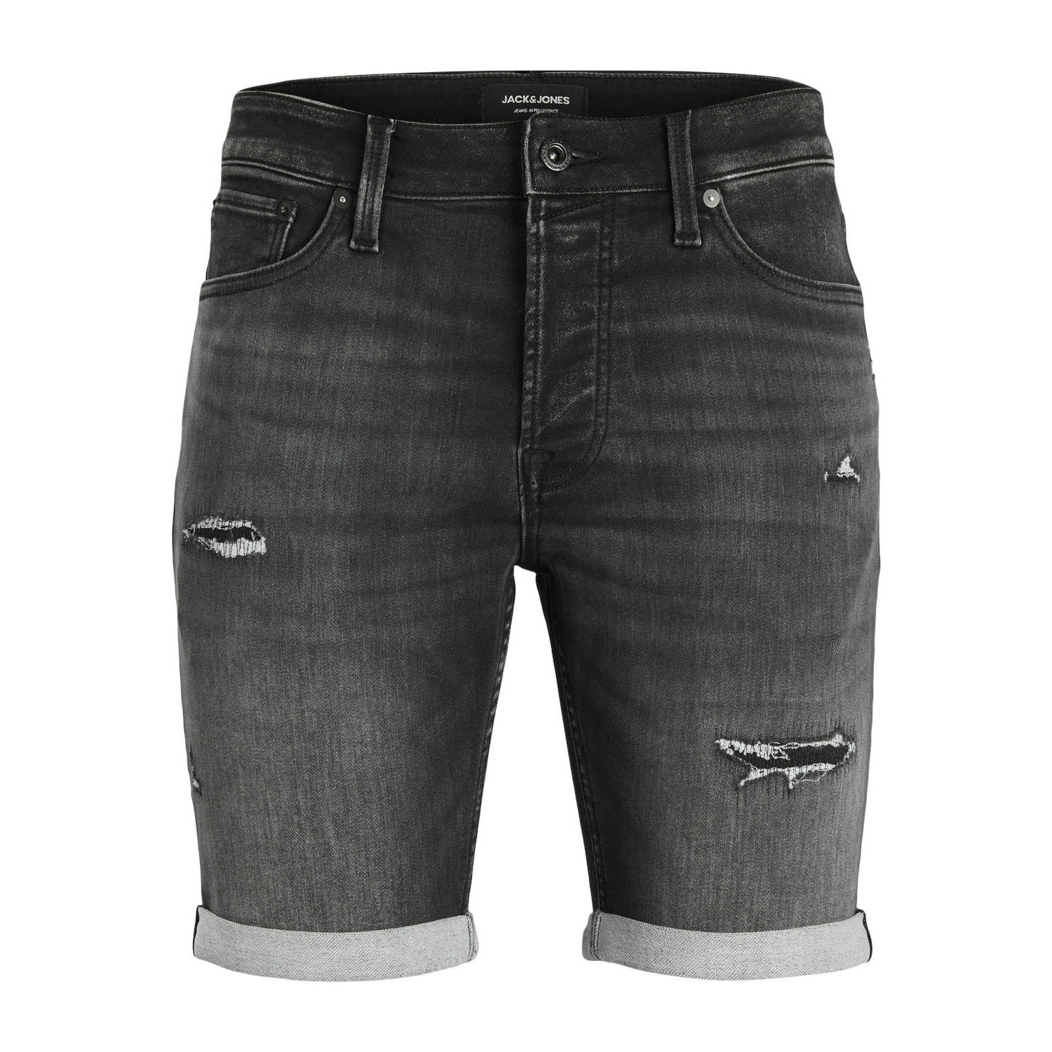 JACK & JONES JEANS INTELLIGENCE regular fit short JJIRICKJJICON black denim