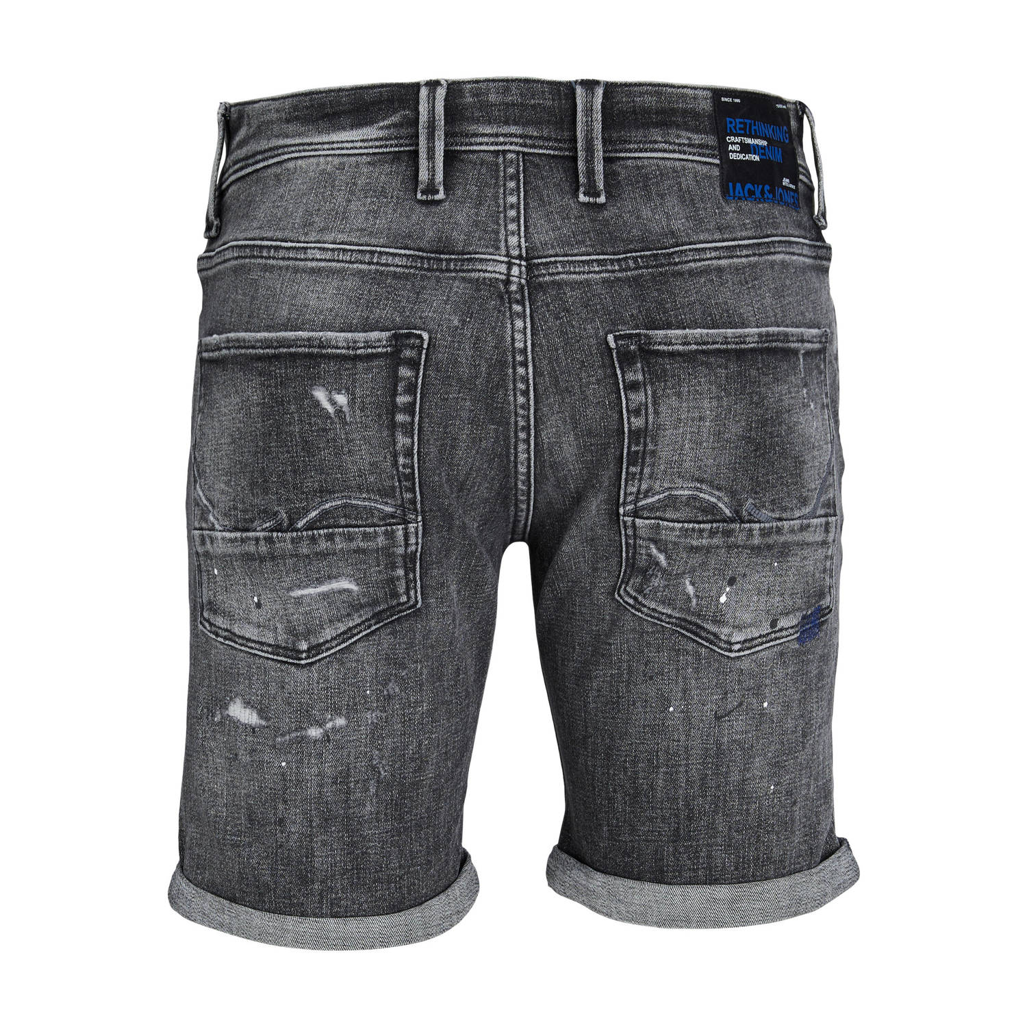 JACK & JONES JEANS INTELLIGENCE slim fit short JJIRICK JJBLAIR grey denim