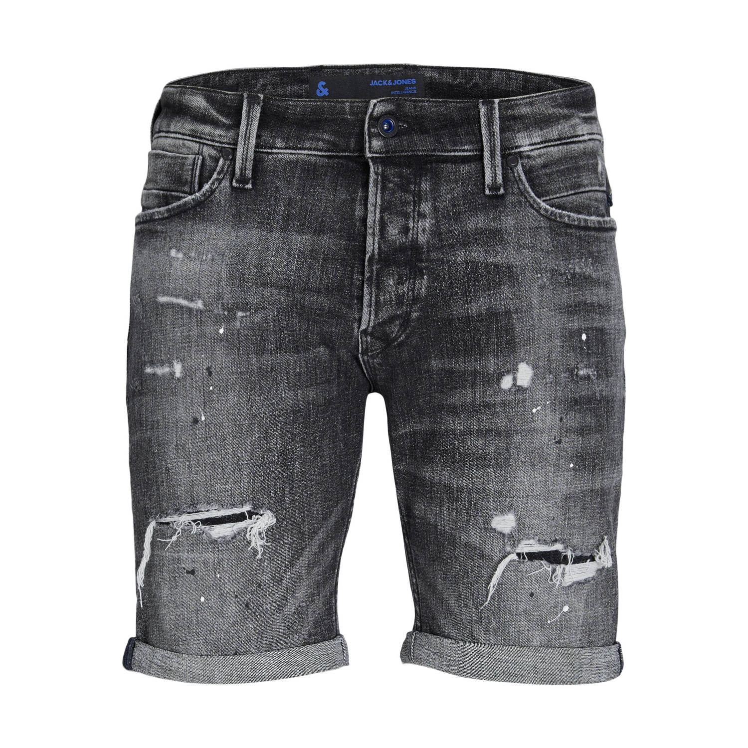 JACK & JONES JEANS INTELLIGENCE slim fit short JJIRICK JJBLAIR grey denim