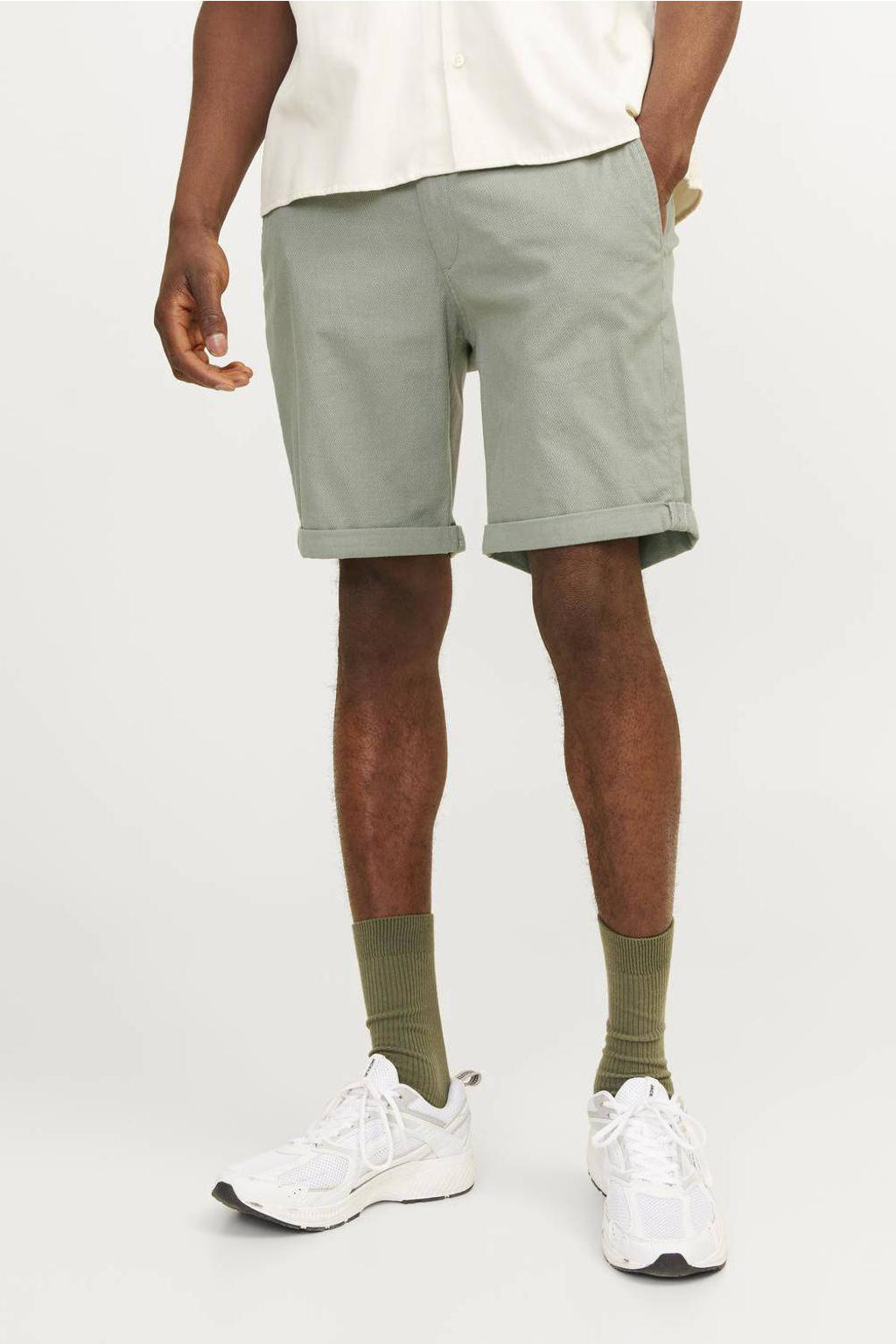 JACK & JONES PANTS STUDIO gemêleerde regular fit short JPSTFURY | wehkamp