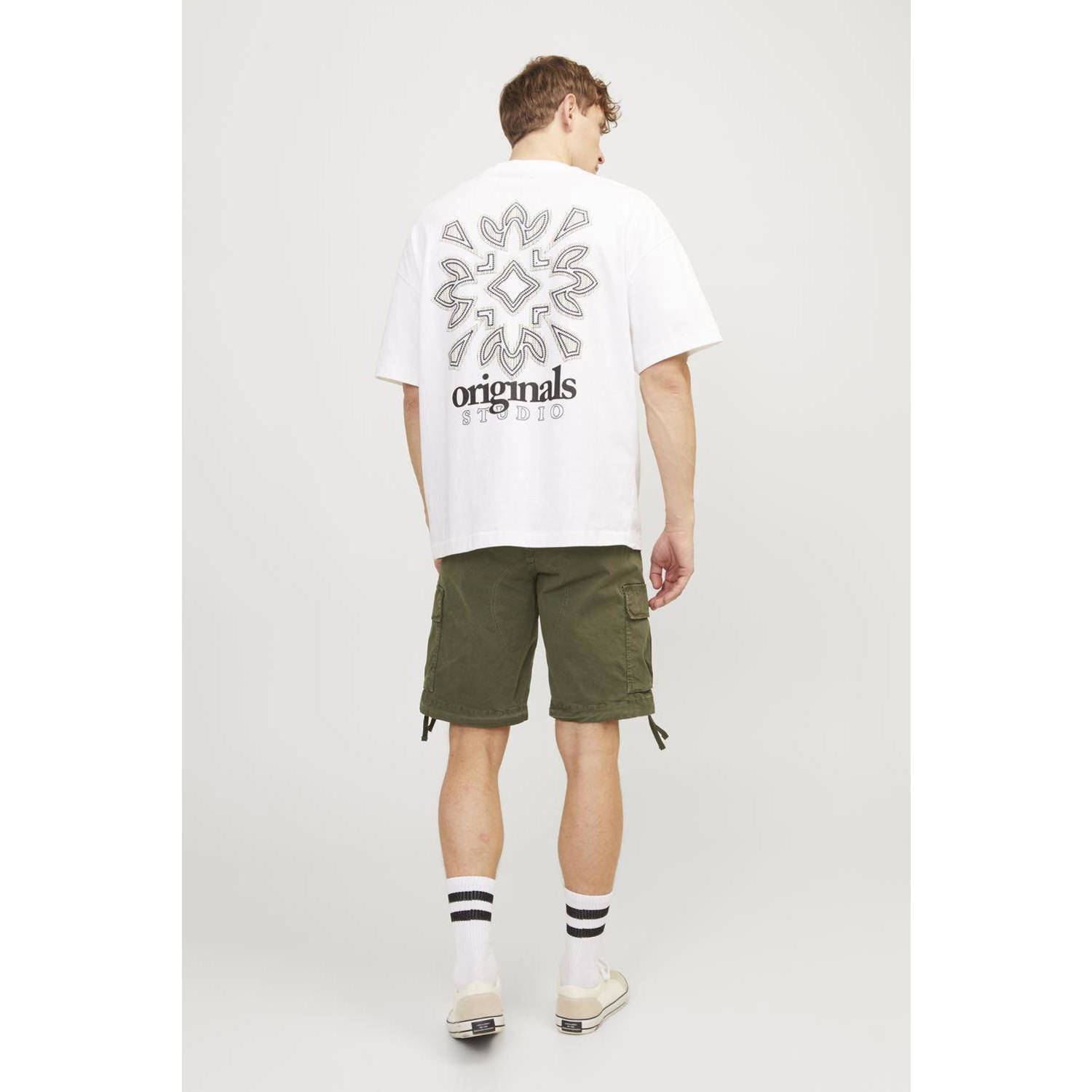 JACK & JONES PANTS STUDIO regular fit cargo short olijfgroen