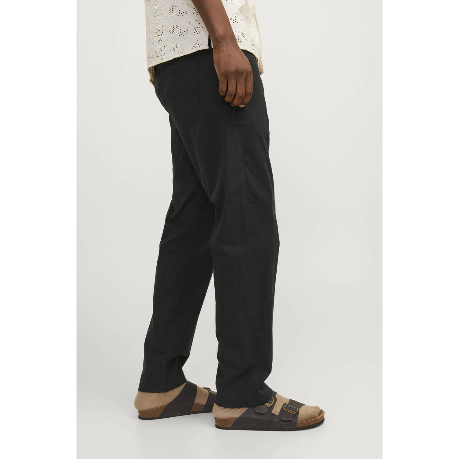 JACK & JONES PANTS STUDIO gemêleerde relaxed broek JPSTKANE