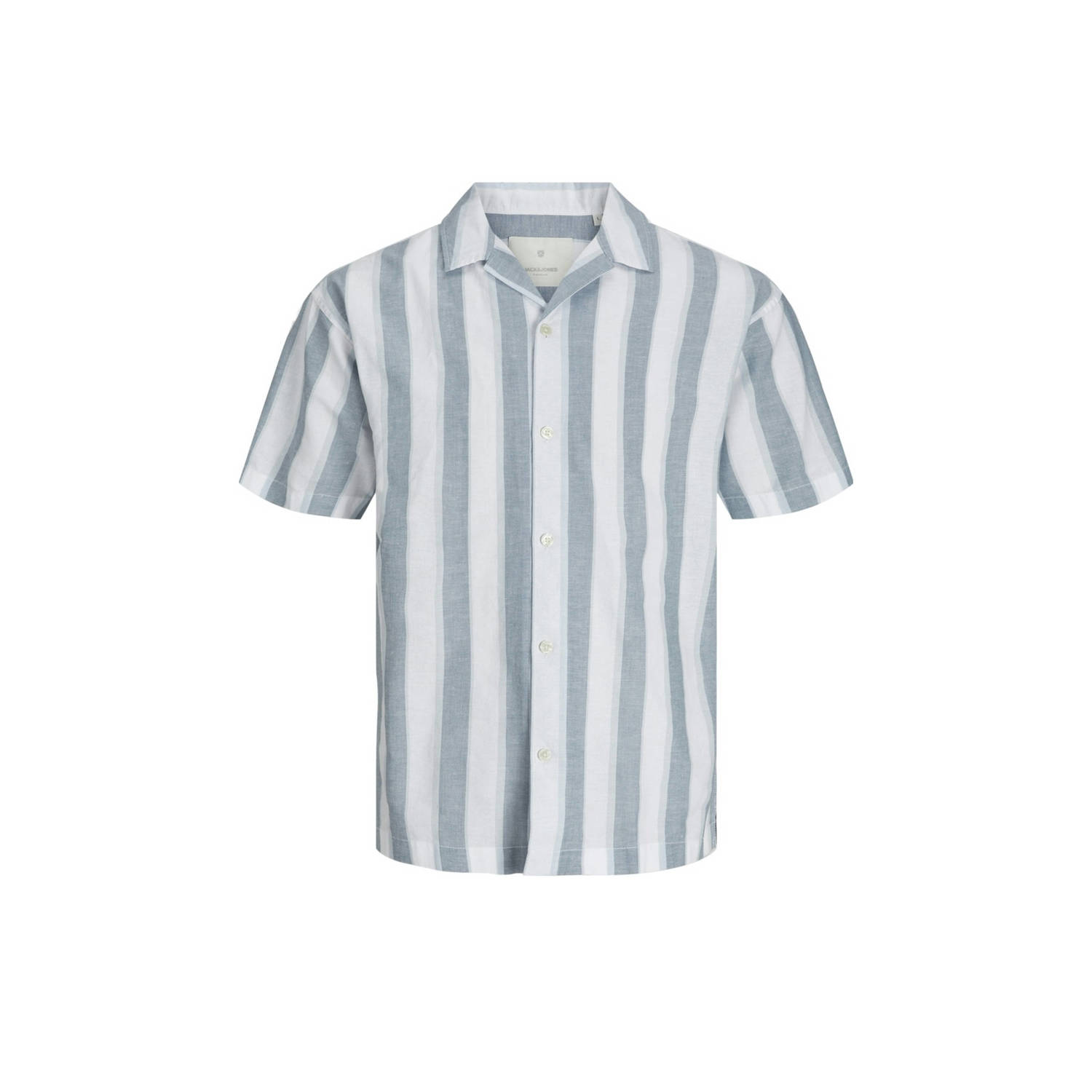 JACK & JONES PREMIUM gestreept regular fit overhemd JPRCCSUMMER lichtblauw
