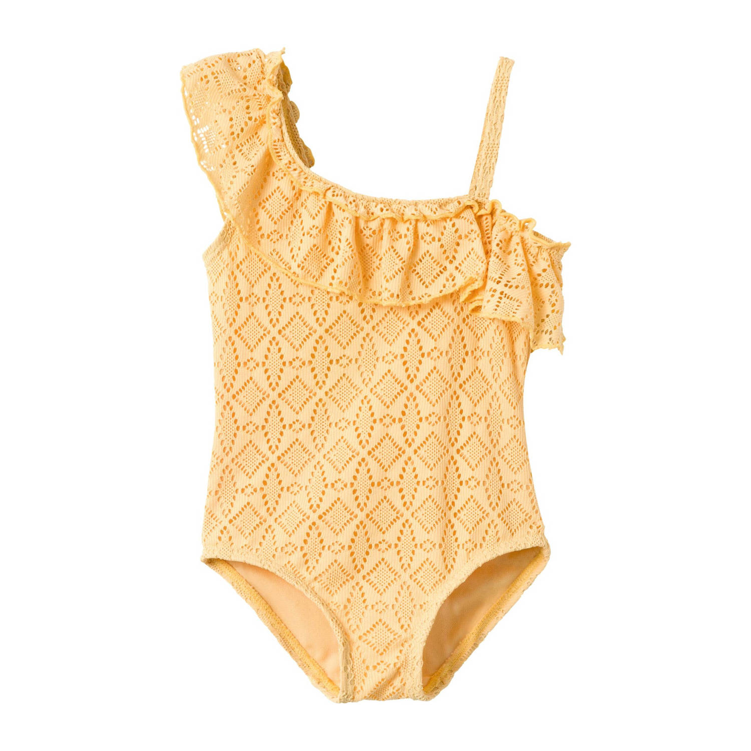 LIL' ATELIER MINI badpak NMFFANNIE met all over print geel Meisjes Polyester 110
