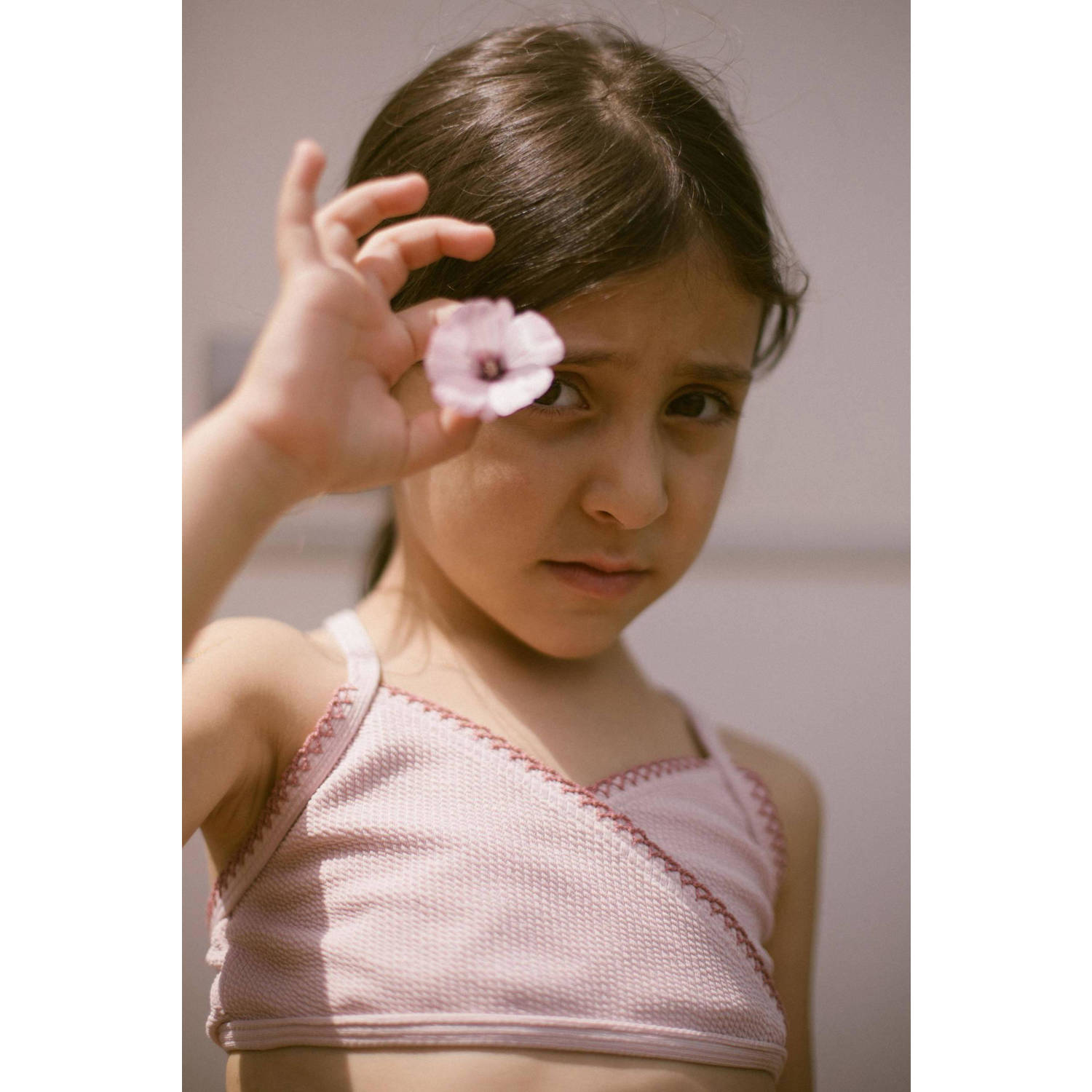 LIL' ATELIER MINI bikini NMFFAMKE met ruches oudroze