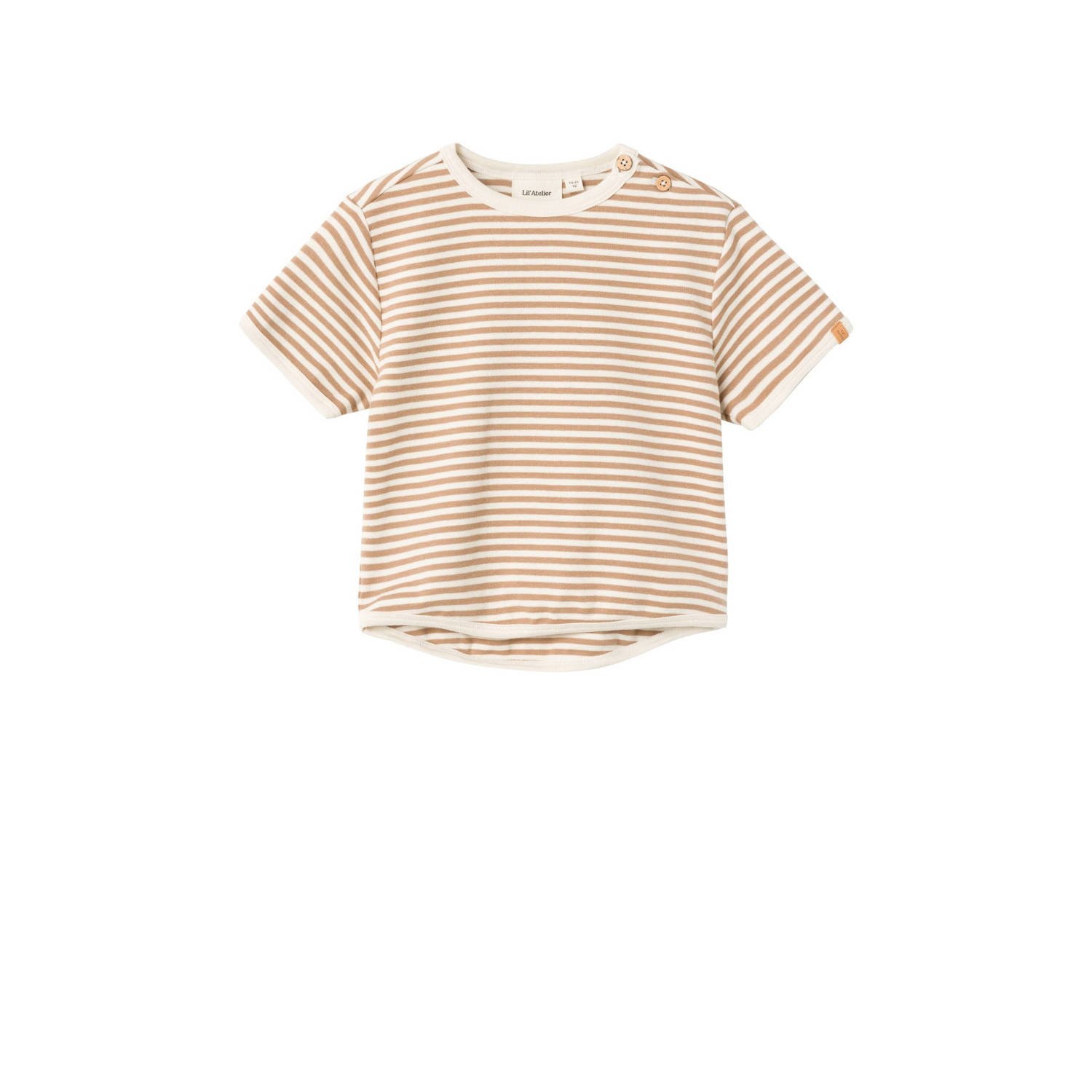 LIL' ATELIER MINI gestreept T-shirt NMMGEO bruin offwhite