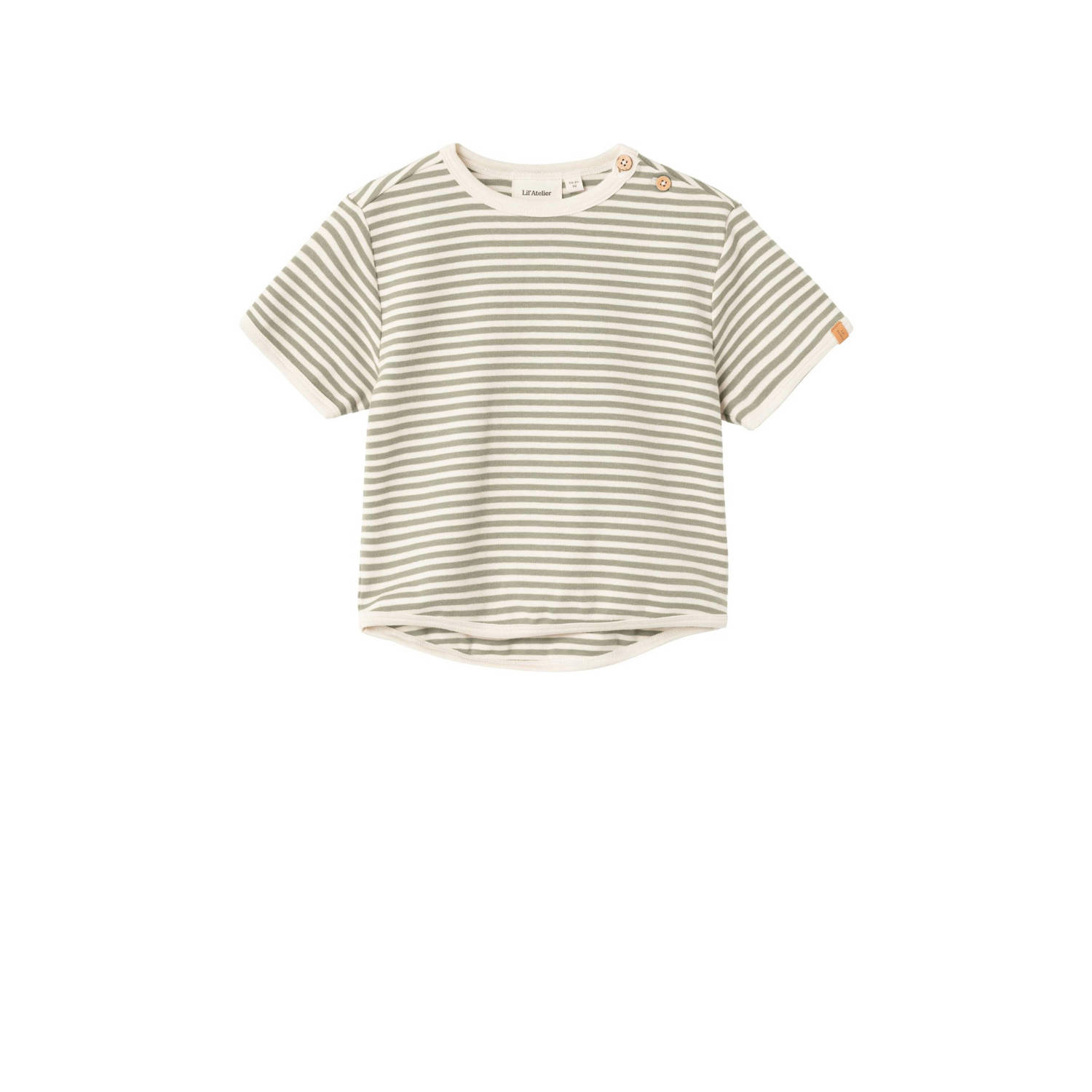 LIL' ATELIER MINI gestreept T-shirt NMMGEO lichtgroen offwhite