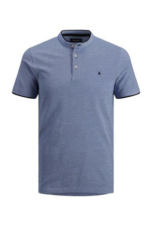 slim fit polo JJEPAULOS met logo bright cobalt