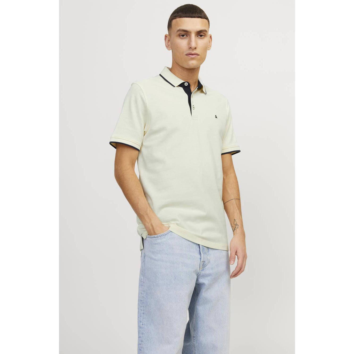 JACK & JONES ESSENTIALS slim fit polo JJEPAULOS met logo