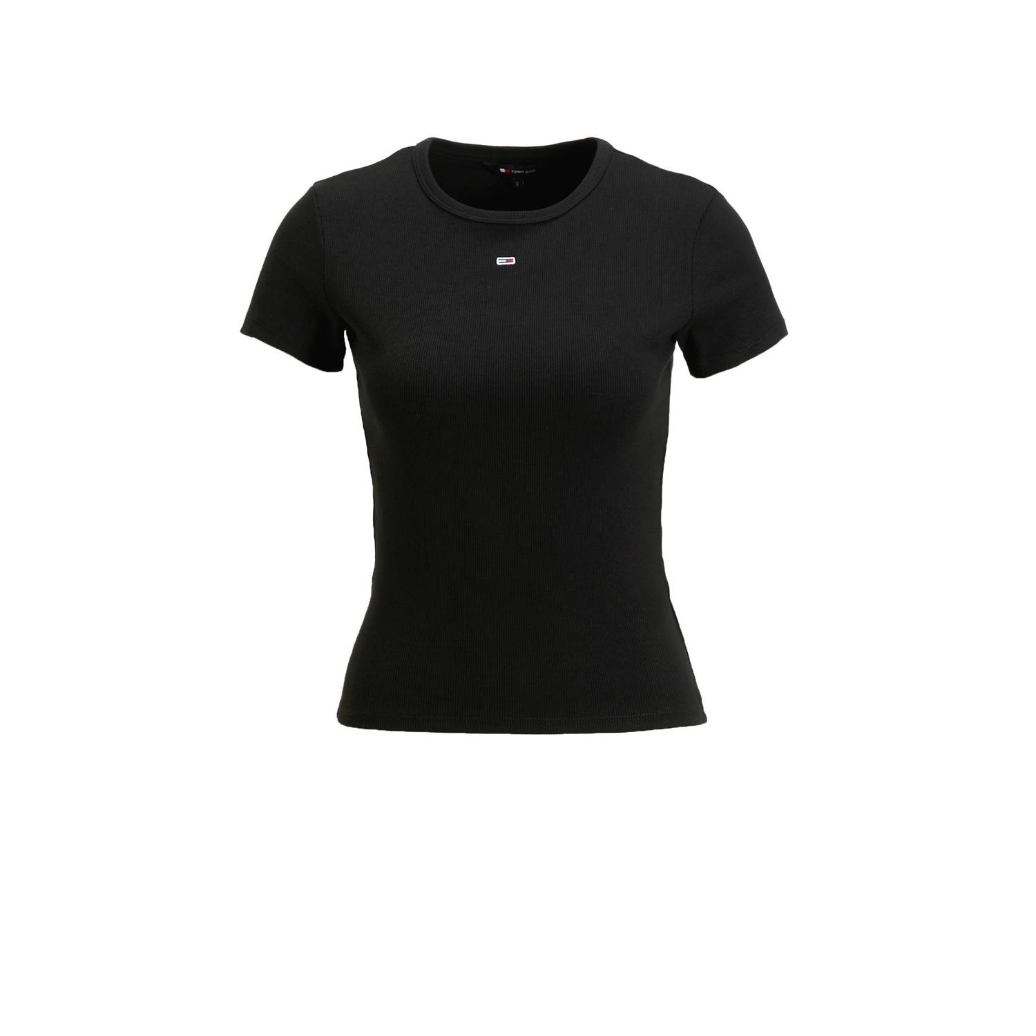 TOMMY JEANS T-shirt Slim Essential Rib Shirt Rippshirt Rundhalsshirt