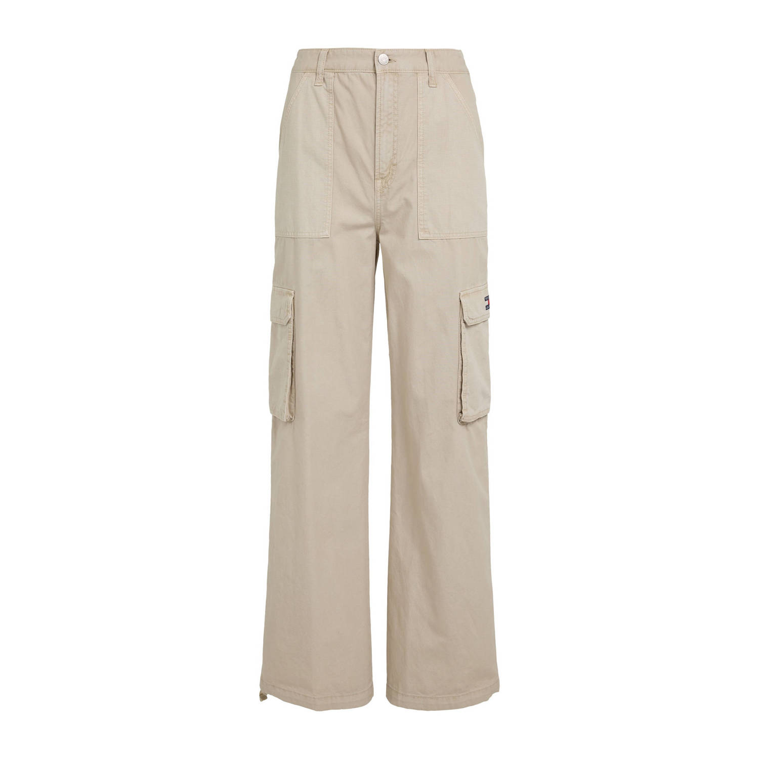 Tommy Jeans wide leg cargobroek beige