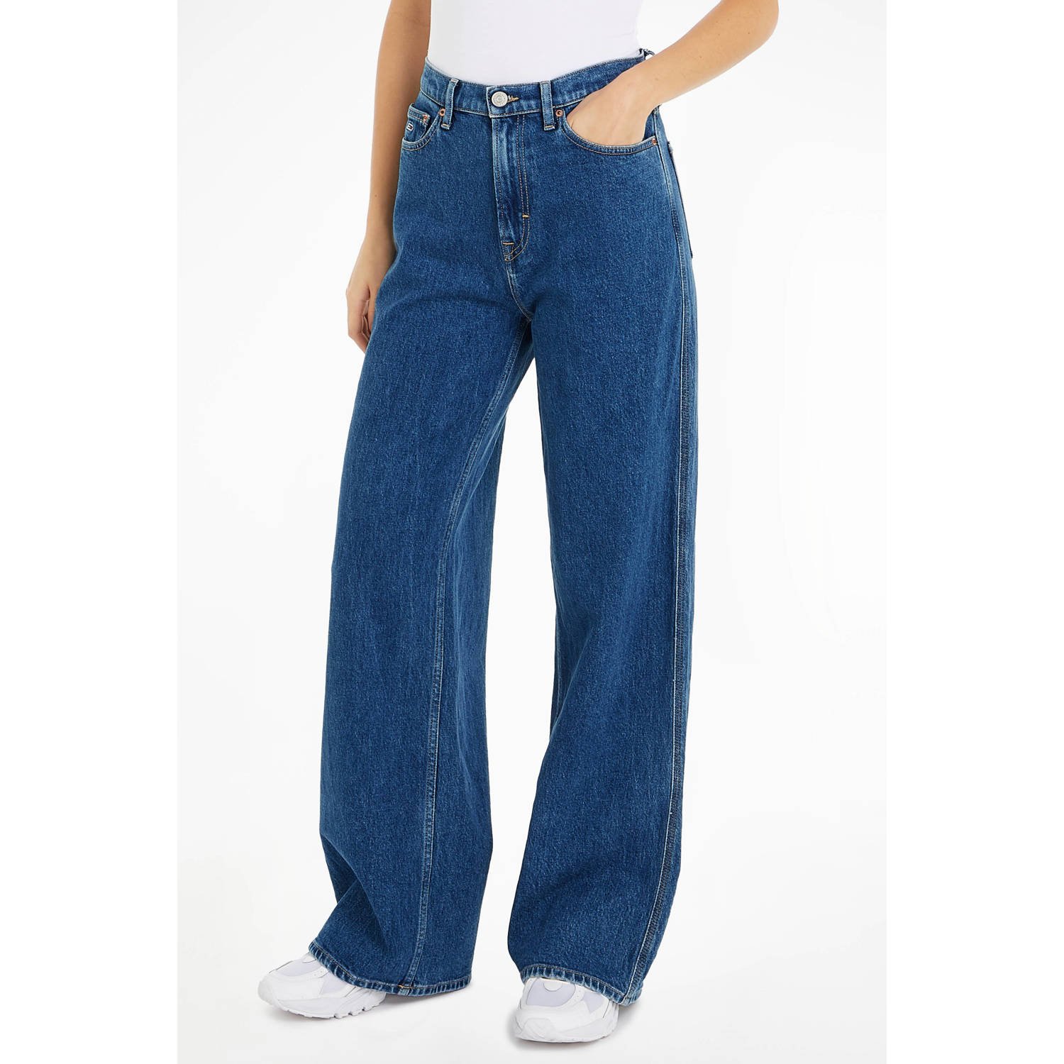 Tommy Jeans high waist wide leg jeans medium blue denim