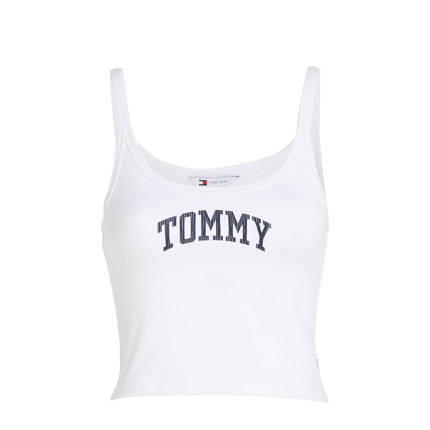 Tommy Jeans top met logo wit donkerblauw