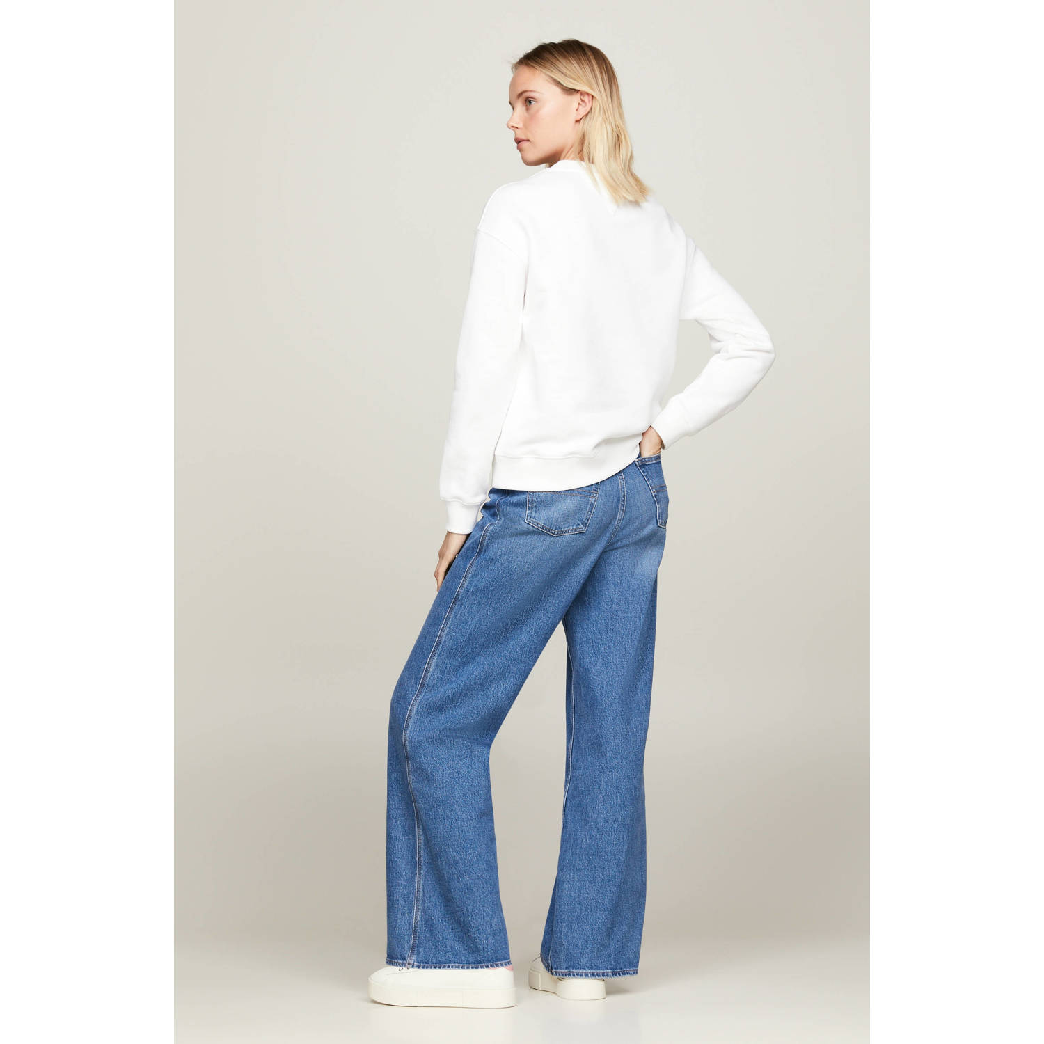 Tommy Jeans sweater met logo wit