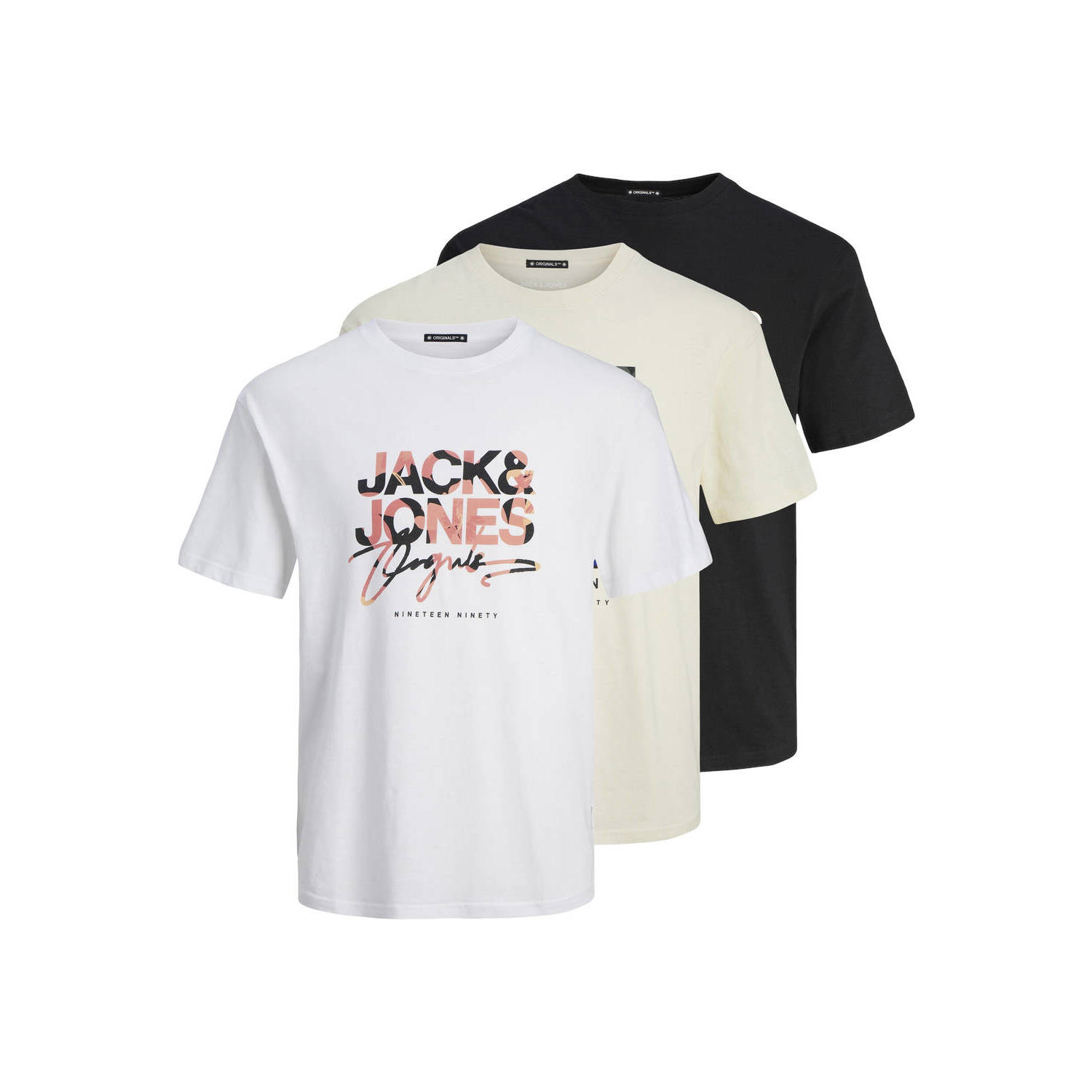 JACK & JONES ORIGINALS T-shirt JORARUBA (set van 3)