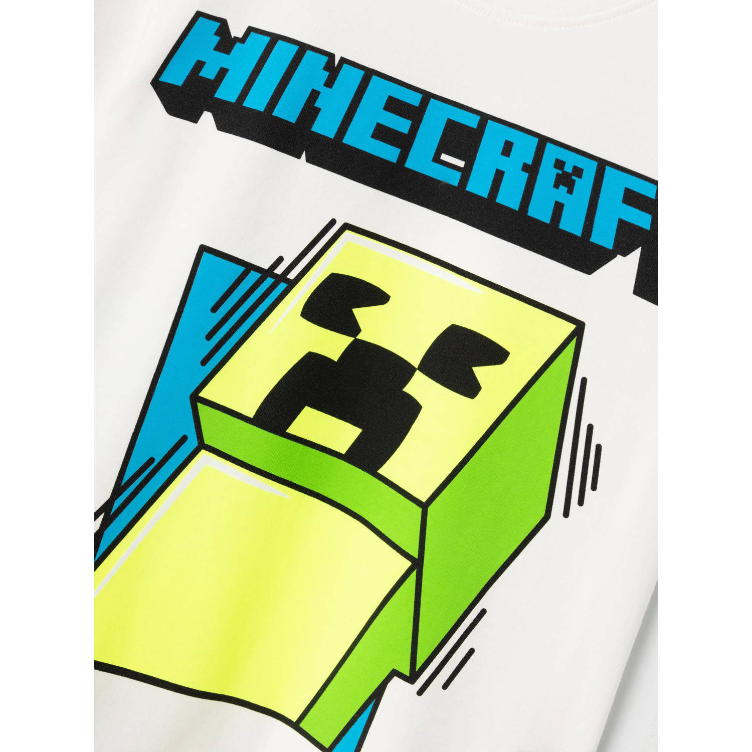 NAME IT KIDS Minecraft T-shirt NKMMOBIN met printopdruk offwhite