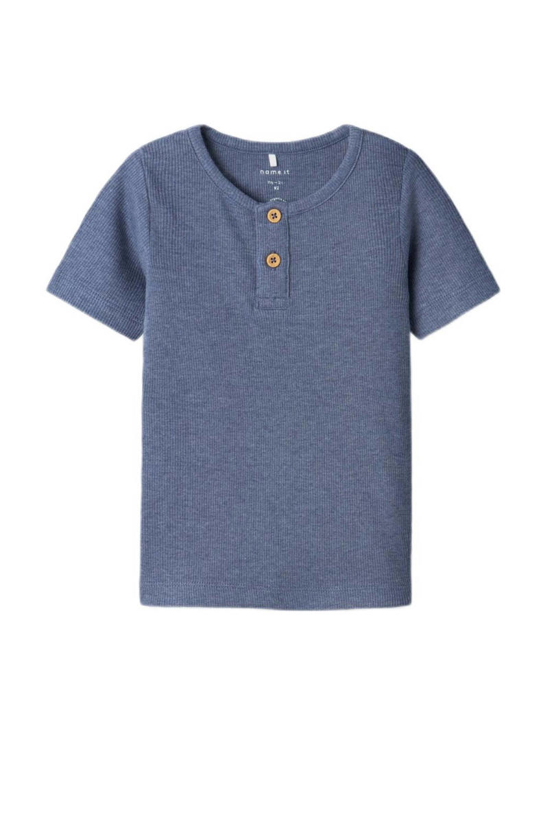 NAME IT MINI ribgebreid T-shirt NMMKAB zand