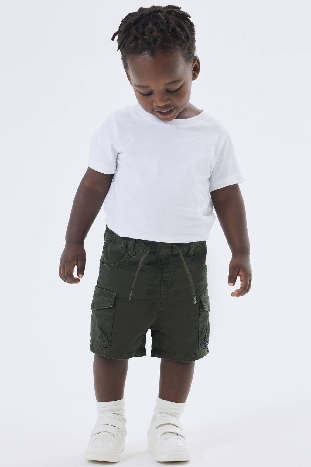 NAME IT MINI cargo short - donkergroen