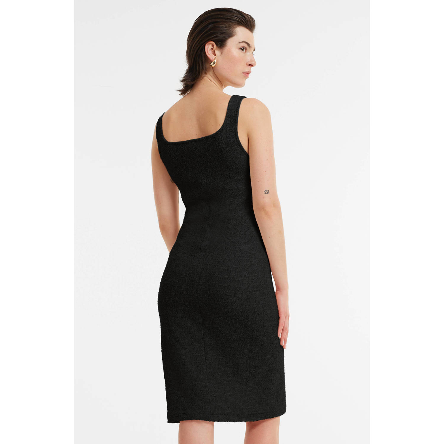 Ruby boucle bodycon jurk zwart