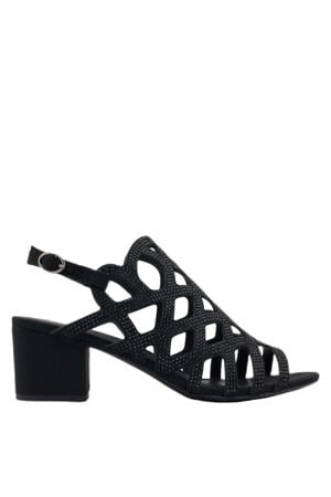 sandalettes met strass zwart