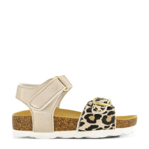 Graceland sandalen met panterprint goud