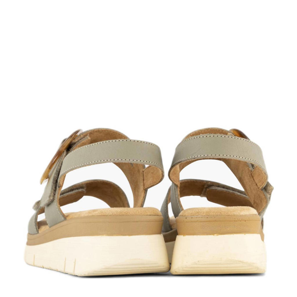 Fantasy Sandals - Flex Sole Technology – ontdek het bubbeleffect – lichte en zachte leren sandalen – Kerstmis, mokka, 36 EU