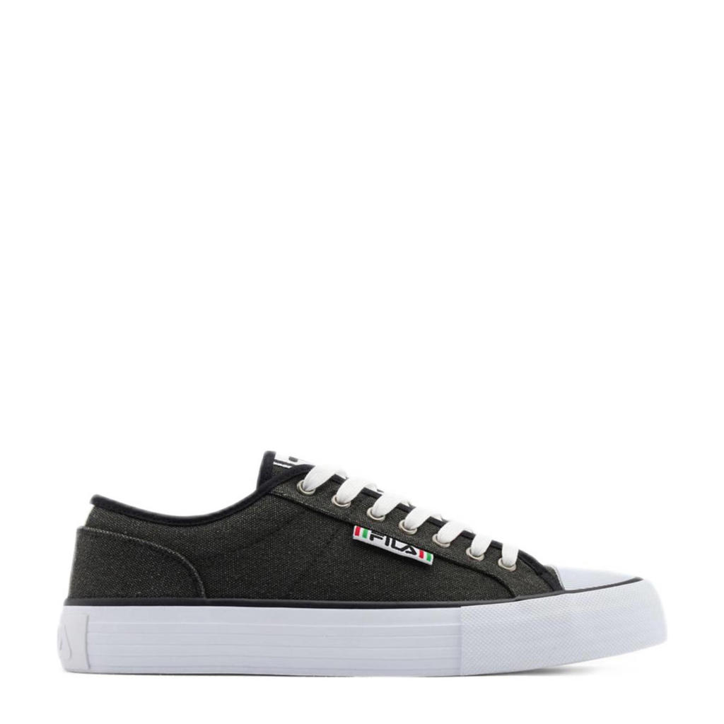 Zwarte heren Fila sneakers van textiel met veters en effen
