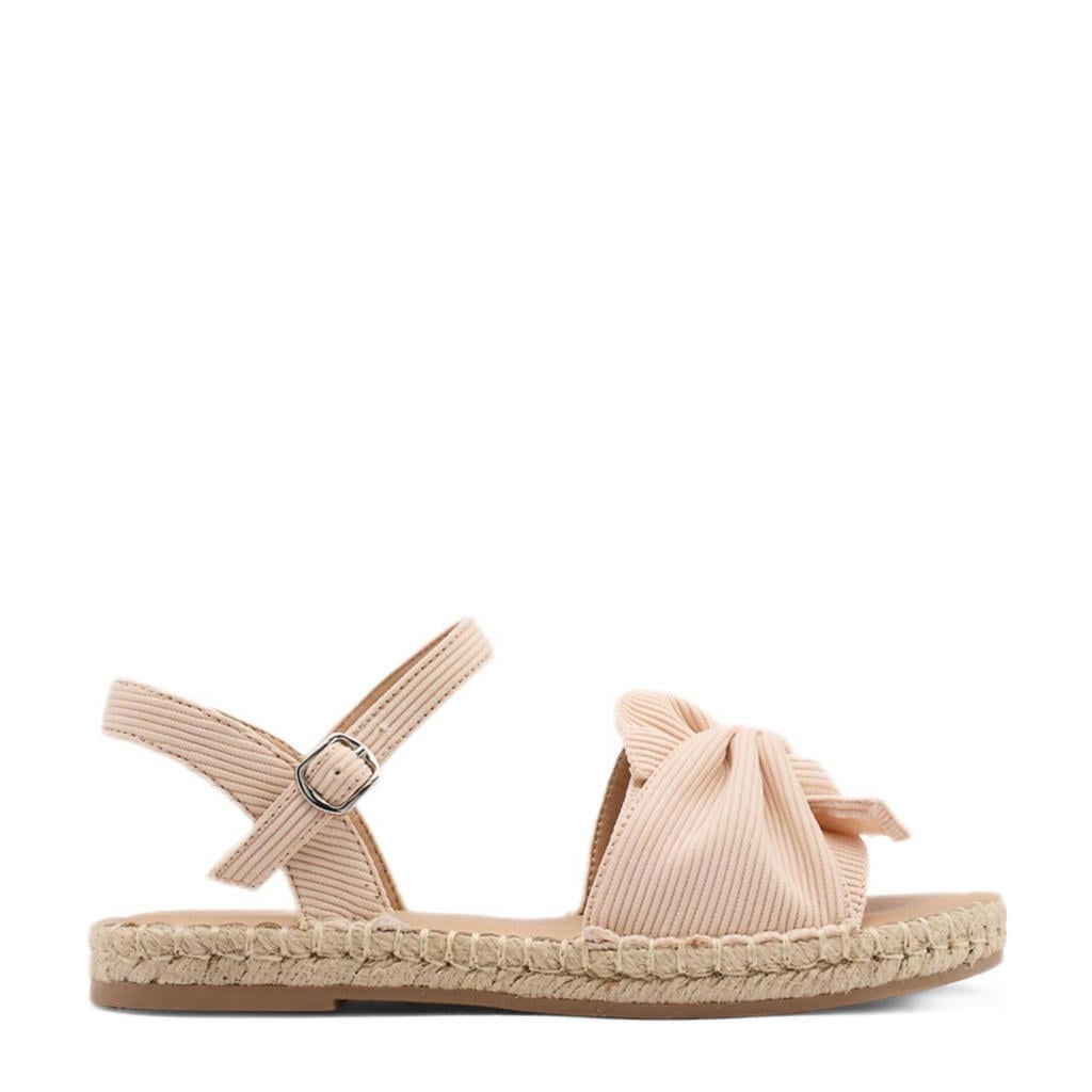 Lichtroze dames Graceland sandalen van textiel met gesp en effen