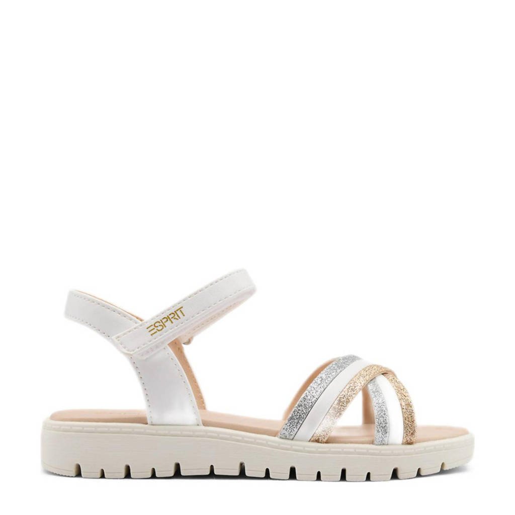 ESPRIT sandalen wit/zilver/goud wehkamp