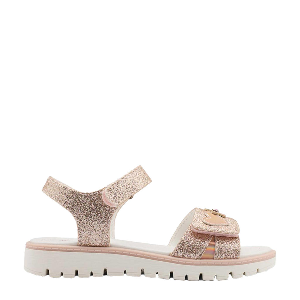Lichtroze meisjes Graceland sandalen van rubber/imitatie leer met klittenband en effen