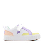 thumbnail: Witte meisjes Fila sneakers pastel van textiel/rubber/imitatie leer met veters en effen