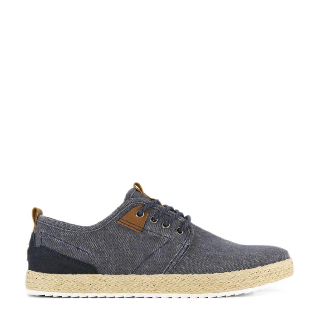 Blauwe heren Memphis One veterschoenen van rubber/textiel