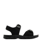 thumbnail: Zwarte jongens Vty sandalen van imitatie leer/rubber/textiel met klittenband en effen