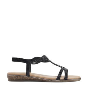 sandalen met steentjes zwart