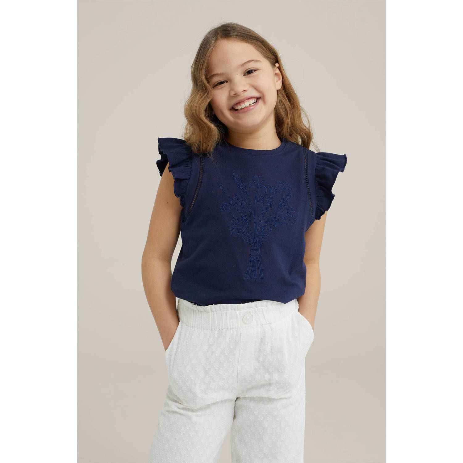 WE Fashion T-shirt donkerblauw