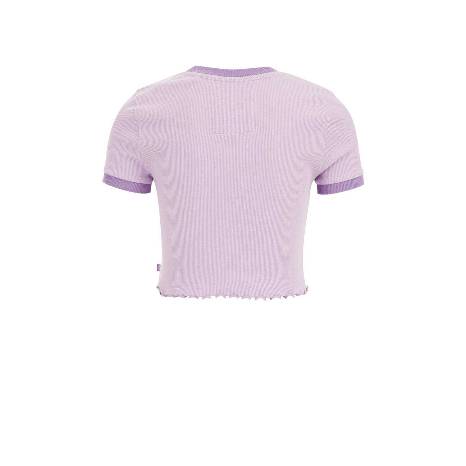 WE Fashion T-shirt met tekst lila