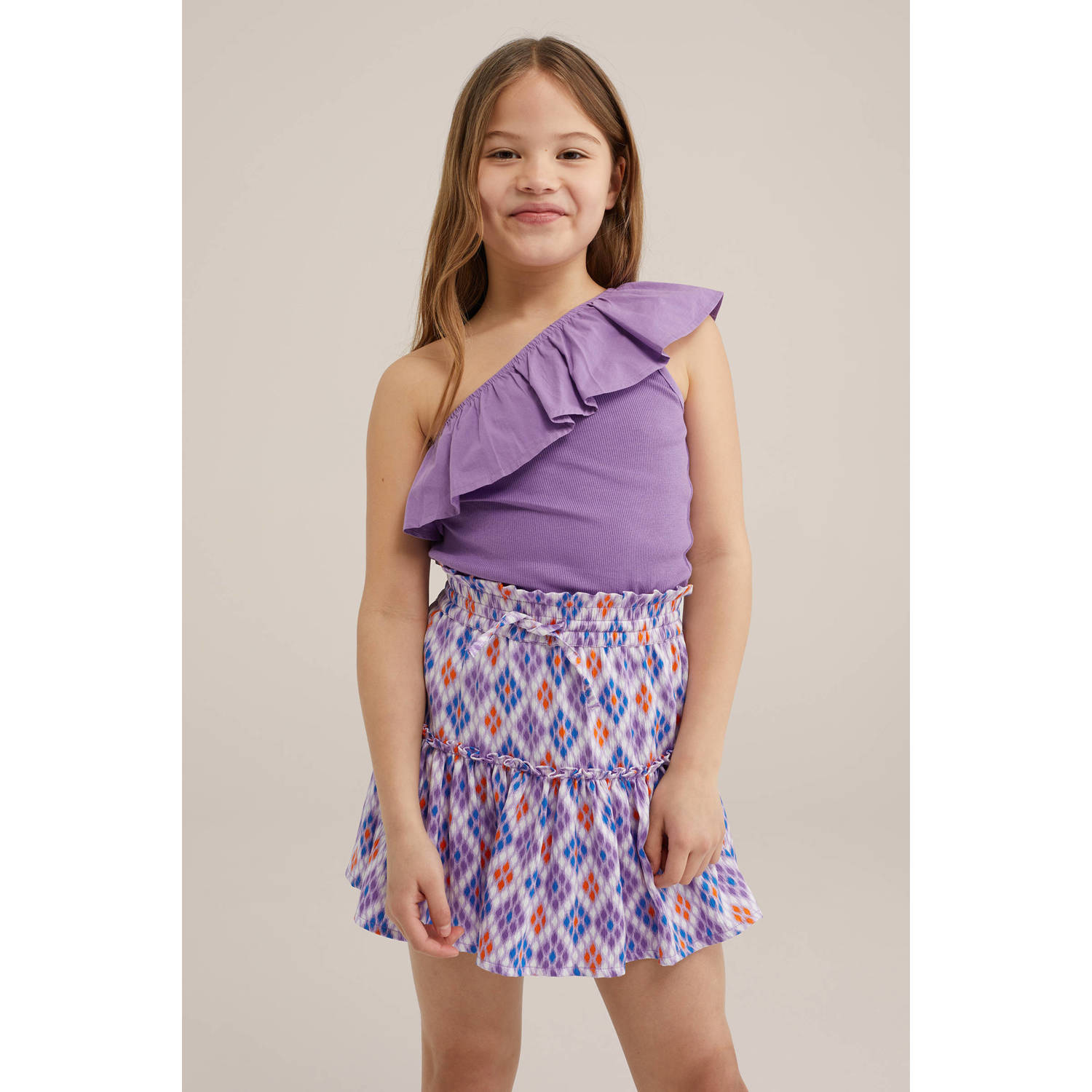 WE Fashion one shoulder top violet