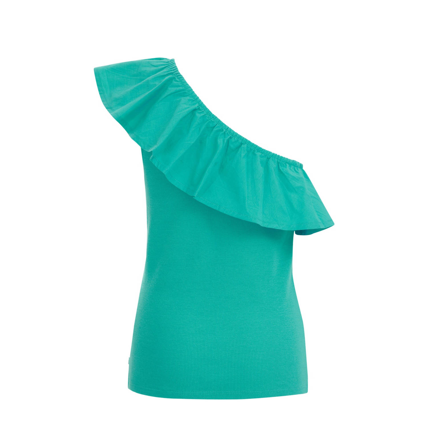 WE Fashion one shoulder top sea green