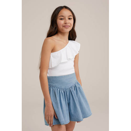 WE Fashion one shoulder top wit afbeelding