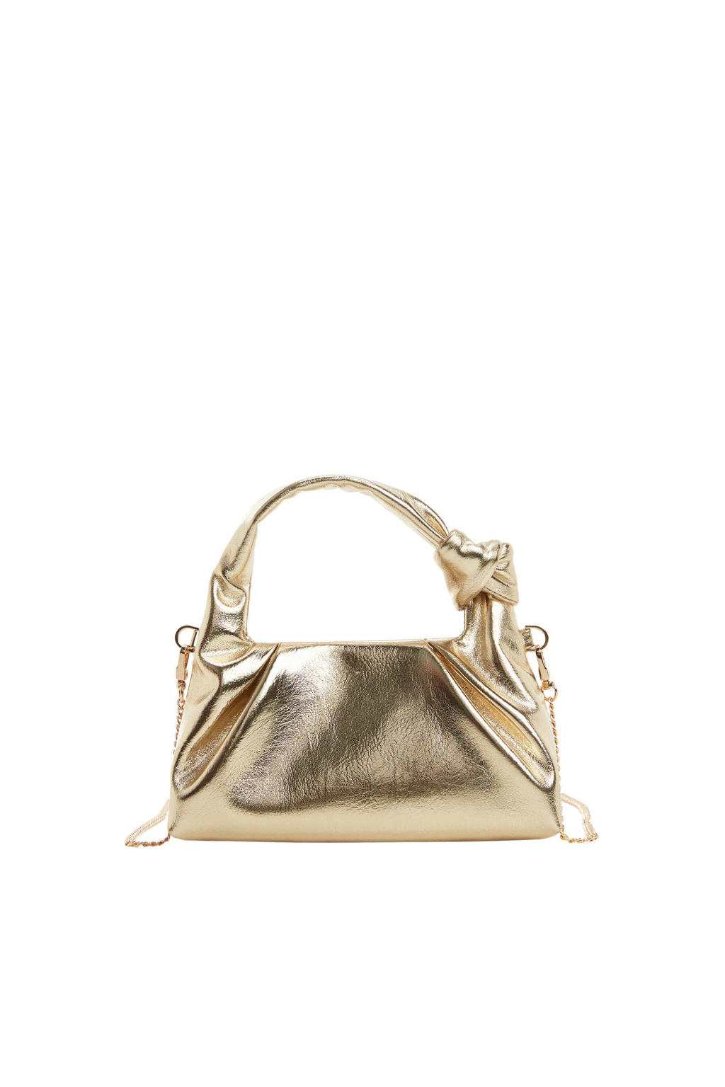 Mango mini crossbody tas goudkleurig